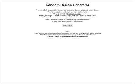 Random Demon Generator