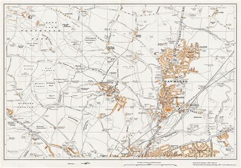 An Old Map Of Rotherham North Rawmarsh Nether Haugh Greasbrough