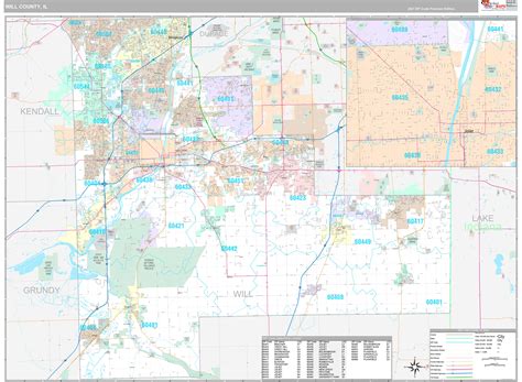 Will County Il Wall Map Premium Style By Marketmaps Mapsales