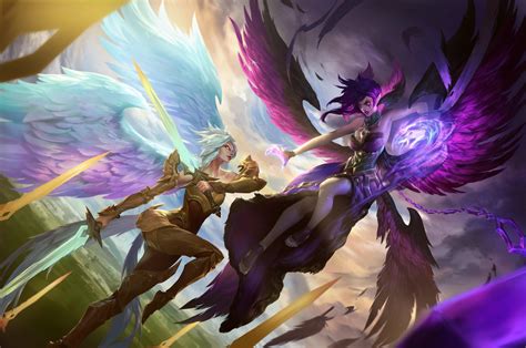 League Of Legends Wild Rift Kayleandmorgana Key Art This Piece Is The
