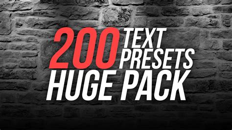 Big Text Presets Pack After Effects Presets Motion Array