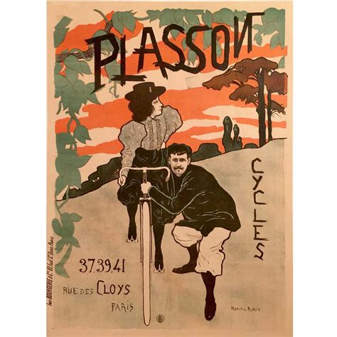 Belle Epoque Period French Poster For Plasson Cycles 1897 At 1stdibs