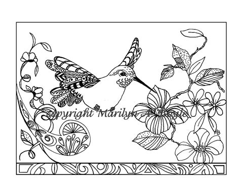 See more ideas about coloring pages, zentangle, colouring pages. ADULT COLORING PAGE;Hummingbird in flowers, Zentangle ...