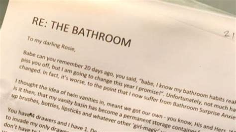 Mans Letter To Wife About Her Messy Bathroom Habits Goes Viral