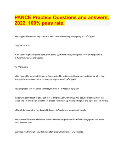 Pance Practice Questions And Answers 2022 100 Pass Rate In 2022