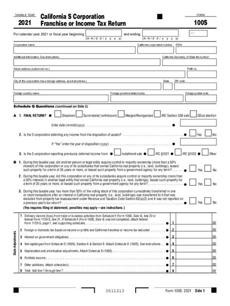 California 100s Instructions 2021 2024 Form Fill Out And Sign