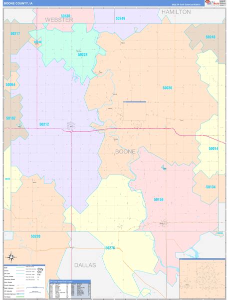 Boone County Ia Zip Code Maps Color Cast