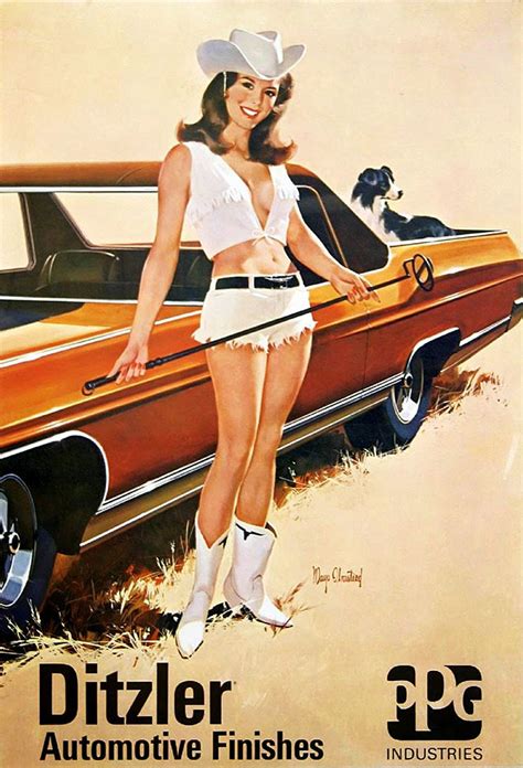 Vintage Pin Up Girls Cars