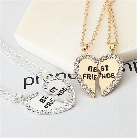 Best Friend Heart Pendant Necklace For 2 Best Friend Jewelry