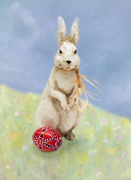 Easter Bunny With A Decorated Egg Digital Art Art Prints