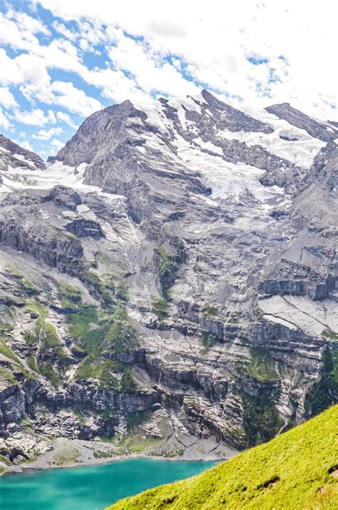 Amazing Oeschinensee Lake Near Kandersteg In Switzerland Turquoise