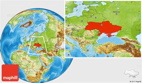Physical Location Map Of Ukraine