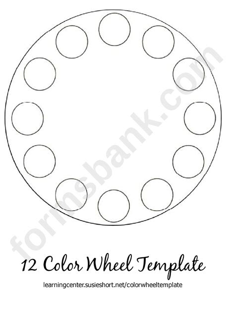 12 Color Wheel Template Printable Pdf Download