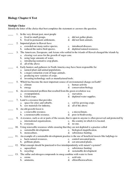 18 Biology Review Worksheets Answer Key