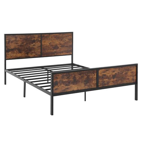 Buy Vasagle Queen Size Metal Bed Frame With Headboard Footboard No