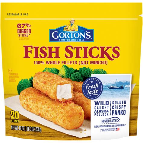 Gortons Fish Sticks Breaded 20ct 19oz Bag Garden Grocer