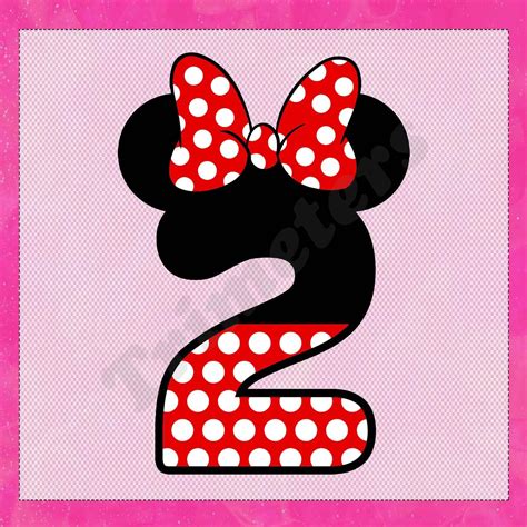 Minnie Mouse Numbers 2 Svg Svg Dxf Cricut Silhouette Cut Etsy