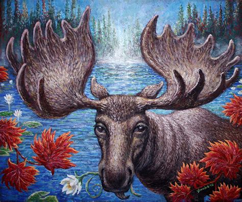 Moose Art Oil Painting By Richard Ancheta