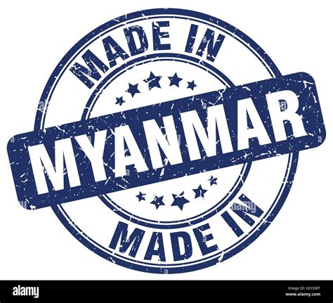 Made In Myanmar Blue Grunge Round Stamp Stock Vector Image And Art Alamy
