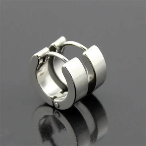 Pair Stainless Steel Simple Round Stud Earring In Stud Earrings For Man Unisex Black Silver