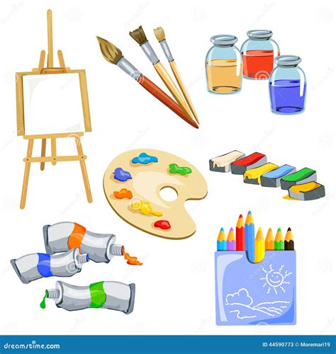 Set Of Subjects For The Artist Stock Vector Image 44590773