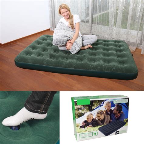 King Size Inflatable Camping Mattress Double Air Beds Single Blow Up