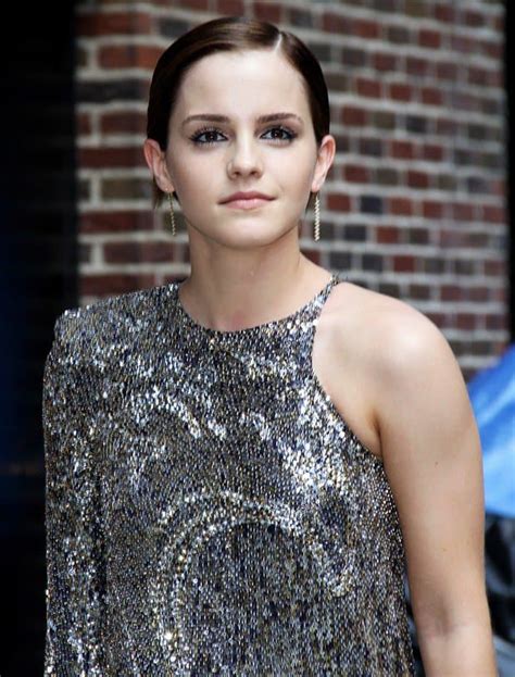 Emma Watson In Sparkly Balmain One Sleeved Silver Dress