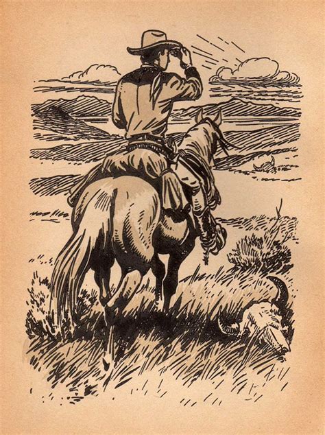 The Vintage Cowboy Cowboy Art Vintage Drawing Cowgirl Art
