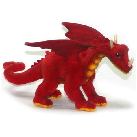 Realistic Red Dragon 30cm Plush Soft Toy By Hansa Dragon Toys Teddy