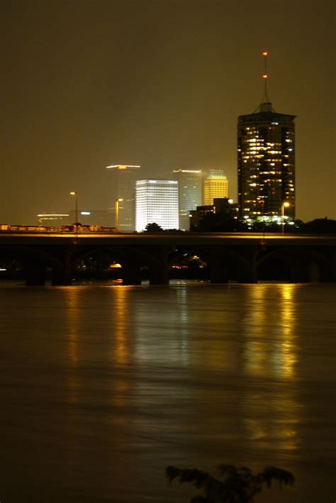 Downtown Tulsa At Night Arkansas River Daniel Jeffries Flickr