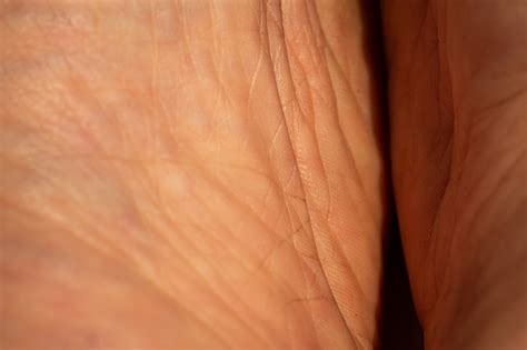 Womans Skin On Foot Sole Close Up Macro Shot Asian Body Skin Part
