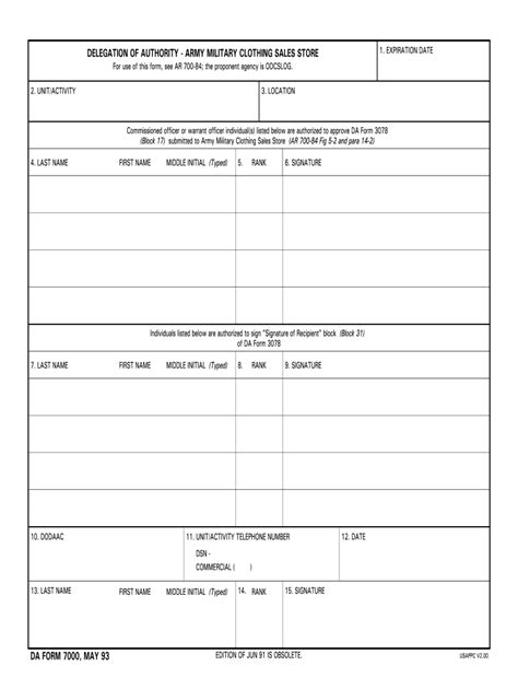 Da 7000 1993 Fill And Sign Printable Template Online Us Legal Forms