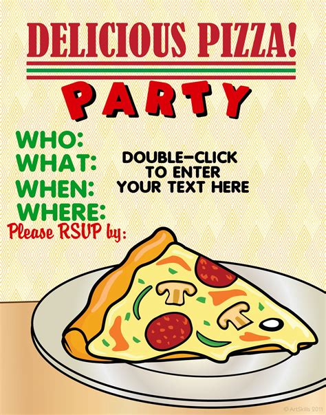 Create A Poster About Pizza Party Party Invitation Poster Ideas