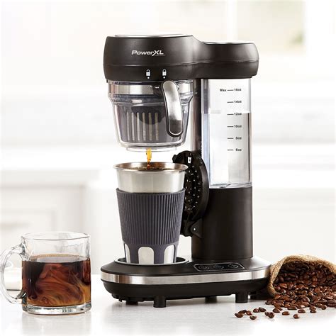 Buy Powerxl Grind And Go Coffee Maker Automatic Single Serve Coffee Machine With 16 Oz Travel Mug