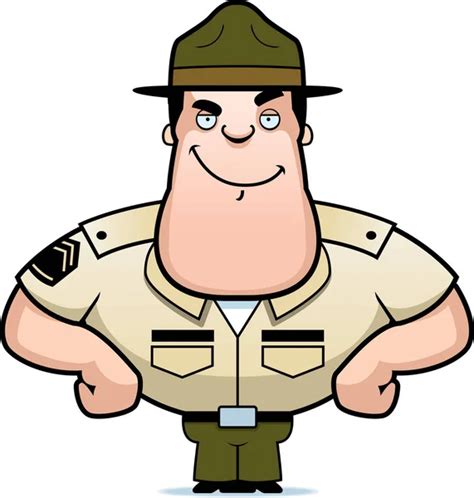ᐈ Soldier Cartoons Stock Cliparts Royalty Free Drill Sergeant Vectors