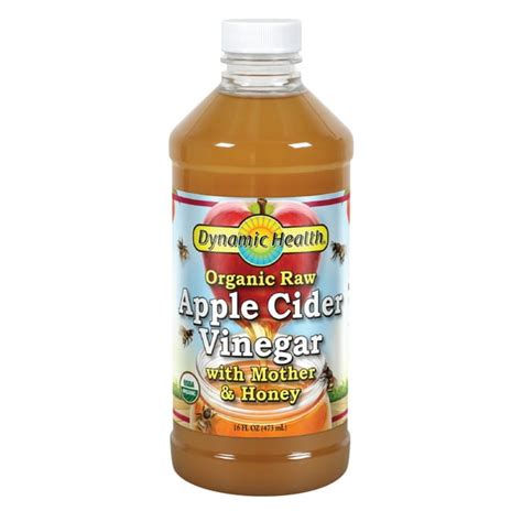 Dynamic Health Organic Raw Apple Cider Vinegar With Mother And Honey
