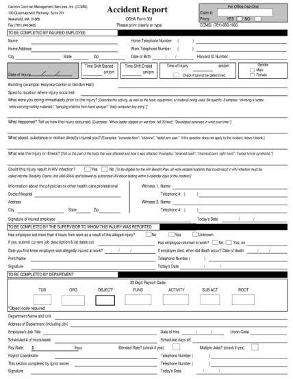 24 Osha Accident Report Form Free To Edit Download And Print Cocodoc