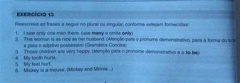 Reescreva As Frases No Plural