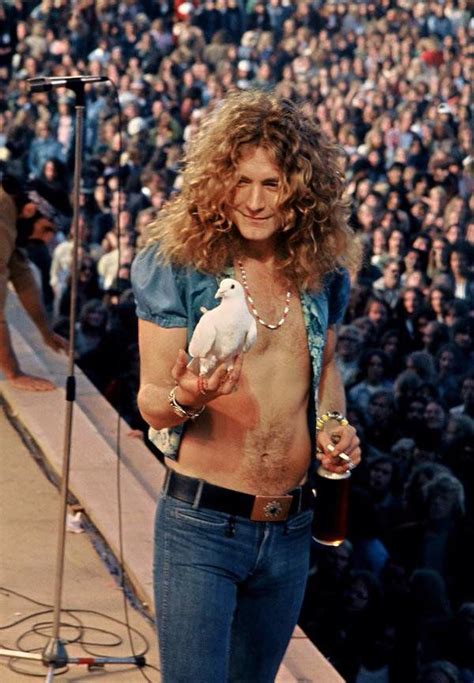 Led Zeppelin S Robert Plant Holding A Dove That Flew Into His Hands During A 1973 Concert