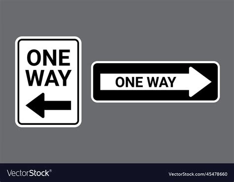 One Way Road Sign Traffic Direction Arrow Vector Image