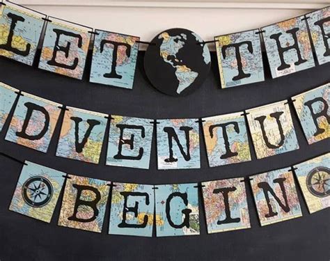 Map Banner Garland Printable World Map Alphabet Letters For Graduation