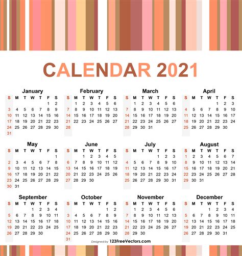 Free printable 2021 calendar in pdf format. Free 2021 Calendar Pdf Download