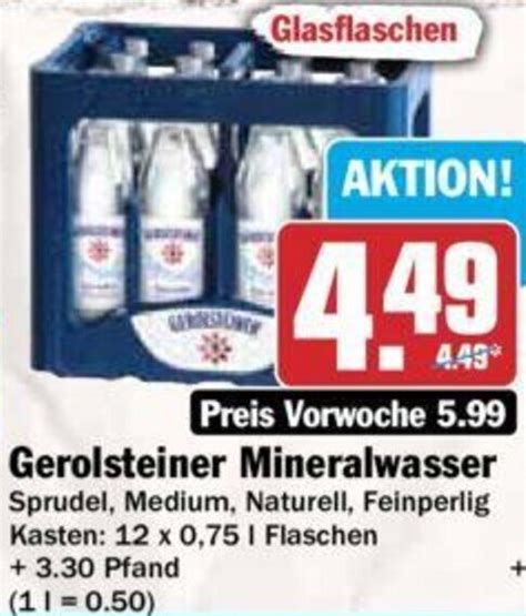 Gerolsteiner Mineralwasser 12x0 75 L Flaschen Angebot Bei Hit