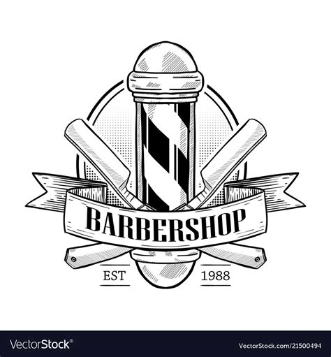 Barbershop Logo With Pole Royalty Free Vector Image