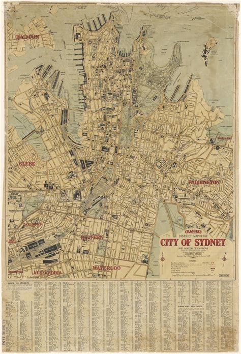 Map Of The City Of Sydney C1927 Sydney Map Map
