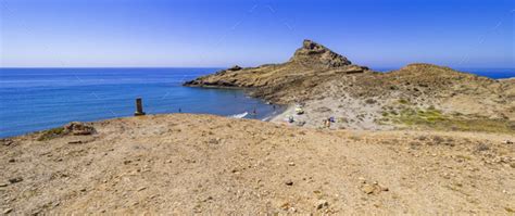 Columnar Jointing Structures Of Punta Baja Cabo de Gata Níjar Natural Park Spain Stock Photo