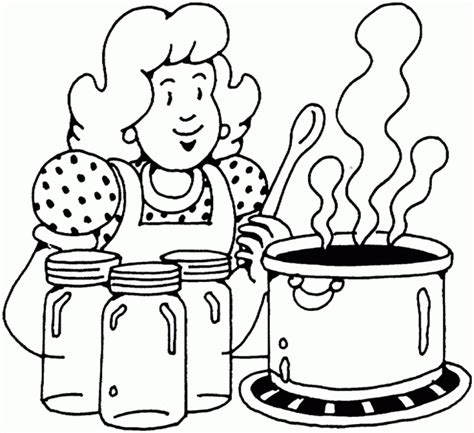 Mother Cooking Clipart Black And White