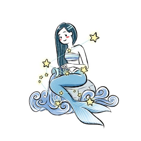 Artstation Cute Minimalist Wallpaper Zodiac Mermaid Aquarius