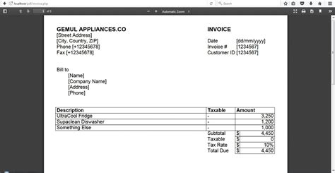 Generate Printable Invoice In Php Using Fpdf Library