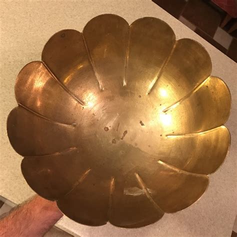 Vintage Brass Scalloped Bowl Chairish